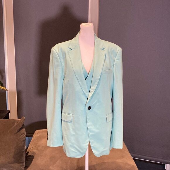 Men’s 3 Piece One Button Suit Size 36 Jacket 34 Pants Business Casual NWOT - Picture 1 of 16
